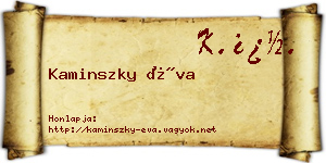 Kaminszky Éva névjegykártya